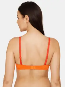 Zivame Orange & Red Underwired Lightly Padded T-shirt Bra ZI11KTFASHCORNG