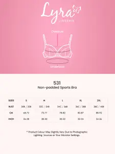 LYRA Pack Of 2 Combed Cotton Sweat Absorbent Stretchable Sports Bra