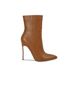 London Rag Women Tan Solid Heeled Boots