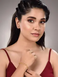 Saraf RS Jewellery Women Gold-Toned & White Brass American Diamond Gold-Plated Charm Bracelet