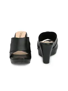 CLOG LONDON Black Wedge Heels