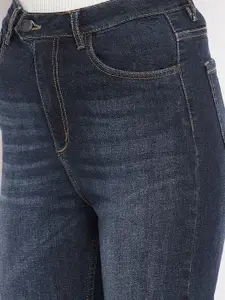 Madame Women Black Skinny Fit High-Rise Light Fade Jeans