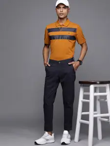 Louis Philippe Men Striped Polo Collar T-shirt