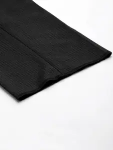 Louis Philippe Men Black Checked Slim Fit Trousers