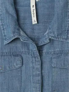 Pepe Jeans Girls Blue Casual Shirt