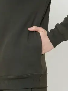 Sweet Dreams Men Olive Green  Solid Tracksuit