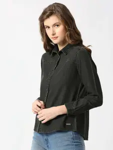 Pepe Jeans Women Black Casual Shirt