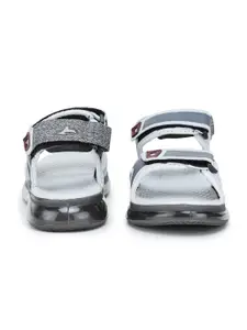 ABROS Men Grey & Blue Synthetic Comfort Sandals