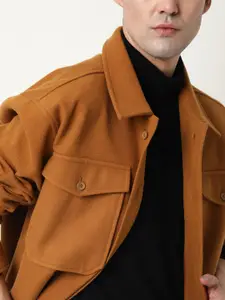 RARE RABBIT Men Shack Slim Fit Tan Longline Jacket