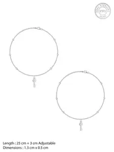 GIVA Women Silver Rhodium Plated Anklet