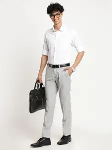 Turtle Men White Slim Fit Cotton Formal Shirt