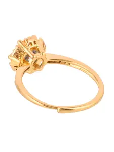 Voylla Gold-Plated White Zircon Studded Ring