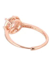 Voylla Women Rose Gold-Plated CZ-Studded Finger Ring