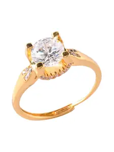 Voylla Women Gold-Plated Irregular Wave Finger Ring