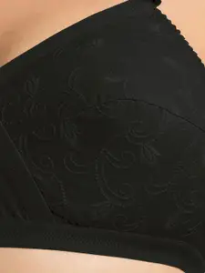 Sonari Black Floral 2 Everyday Pure Cotton Bra uniqueblackblack32D