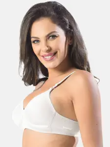 Sonari White Solid Non Padded Cotton T-Shirt Bra
