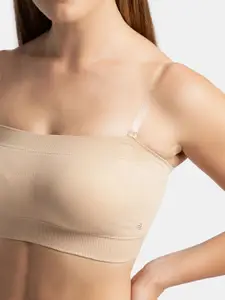 Jockey Wirefree Padded Micro Touch Nylon Elastane Stretch Full Coverage Bandeau Bra-1545
