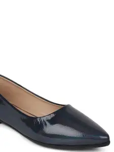 ELLE Women Blue Printed Ballerinas Flats