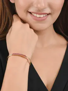 Voylla Women Gold-Toned & Red Brass Gold-Plated Bangle-Style Bracelet