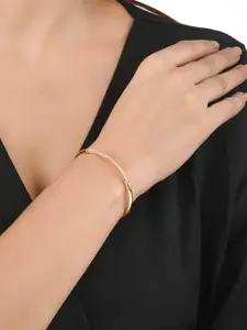 Voylla Women Gold-Toned & White Brass Gold-Plated Bangle-Style Bracelet