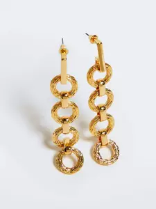 MANGO Circular Linked Chain Drop Earrings