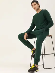 Kook N Keech Men Green Solid Sweatshirt and Joggers