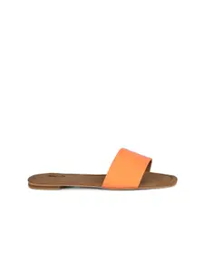 Inc 5 Women Orange Open Toe Flats