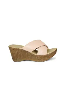 Inc 5 Women Peach-Coloured Wedge Heels