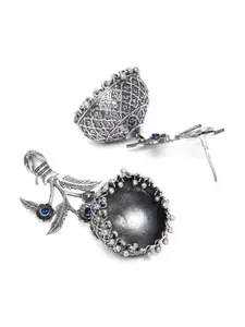 ZeroKaata Women Silver Plated Dome Shaped Jhumkas Earrings