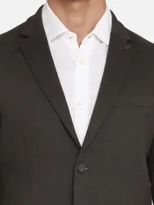 Blackberrys Men Black Solid Single-Breasted Slim-Fit Formal Blazer