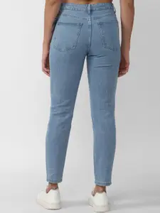 FOREVER 21 Women Blue Slim Fit Printed Jeans