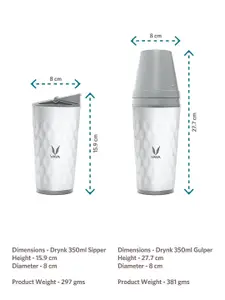 Vaya White Textured Vacuum Insulated Stainless Steel Bottle 350 ml