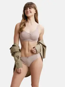 Jockey Wirefree Non Padded Cotton Full Coverage Solid Moulded Everyday Bra-FE41