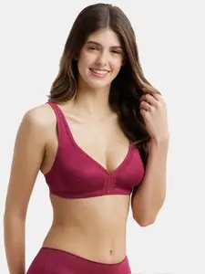 Jockey Wirefree Non Padded Soft Touch Full Coverage Stylised Mesh Panel Tshirt Bra-1820