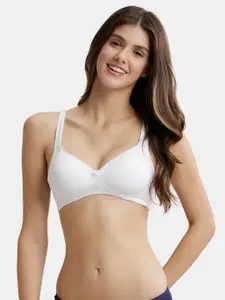Jockey Wirefree Padded Cotton Full Coverage Tshirt Bra with Broad Fabric Straps-FE35