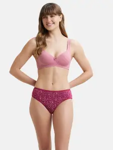 Jockey Wirefree Padded Cotton Full Coverage Tshirt Bra with Broad Fabric Straps-FE35