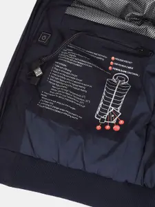 Arrow Sport Men Navy Blue Open Front Jacket