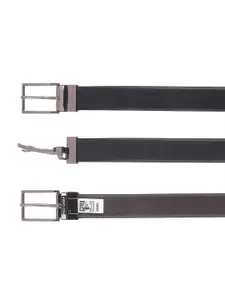 Red Chief Men Black Textured Leather Formal Belt