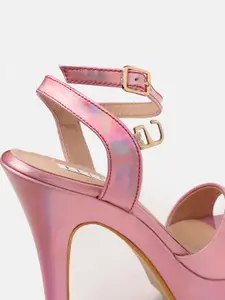 ELLE Women Pink Solid Stiletto Heel Sandals