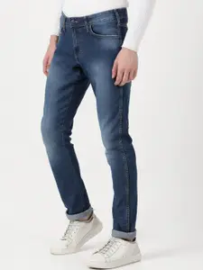 Wrangler Men Blue Vegas Skinny Fit Low-Rise Heavy Fade Stretchable Jeans
