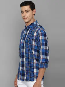 Allen Solly Sport Men Blue Tartan Checks Pure Cotton Casual Shirt