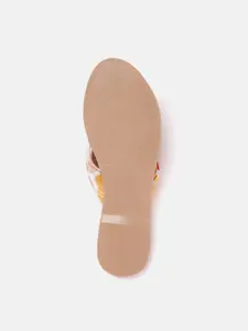 Allen Solly Women Red & Yellow Printed Open Toe Flats