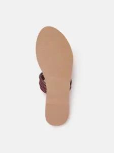 Allen Solly Women Maroon Solid Open Toe Flats
