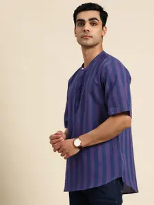 Anouk X Kaamkaaj Men Pure Cotton Striped Short Kurta