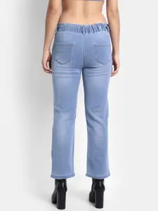 BROADSTAR Women Blue Cotton Slim Fit High-Rise Light Fade Stretchable Jeans