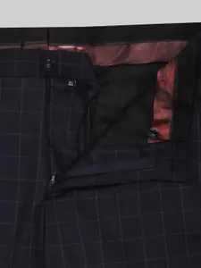 V Dot Men Black Checked Slim Fit Trouser