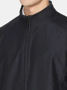 Blackberrys Men Navy Blue Solid Bomber Jacket
