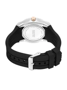 REACTION KENNETH COLE Men Silver-Toned Dial & Black Straps Analogue Watch KRWGM9007604