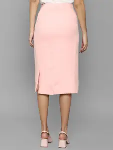 Allen Solly Woman Women Pink Solid Pencil Skirt