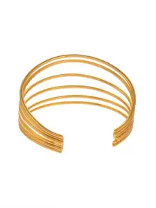 Silvermerc Designs Women Gold-Toned Brass Gold-Plated Cuff Bracelet